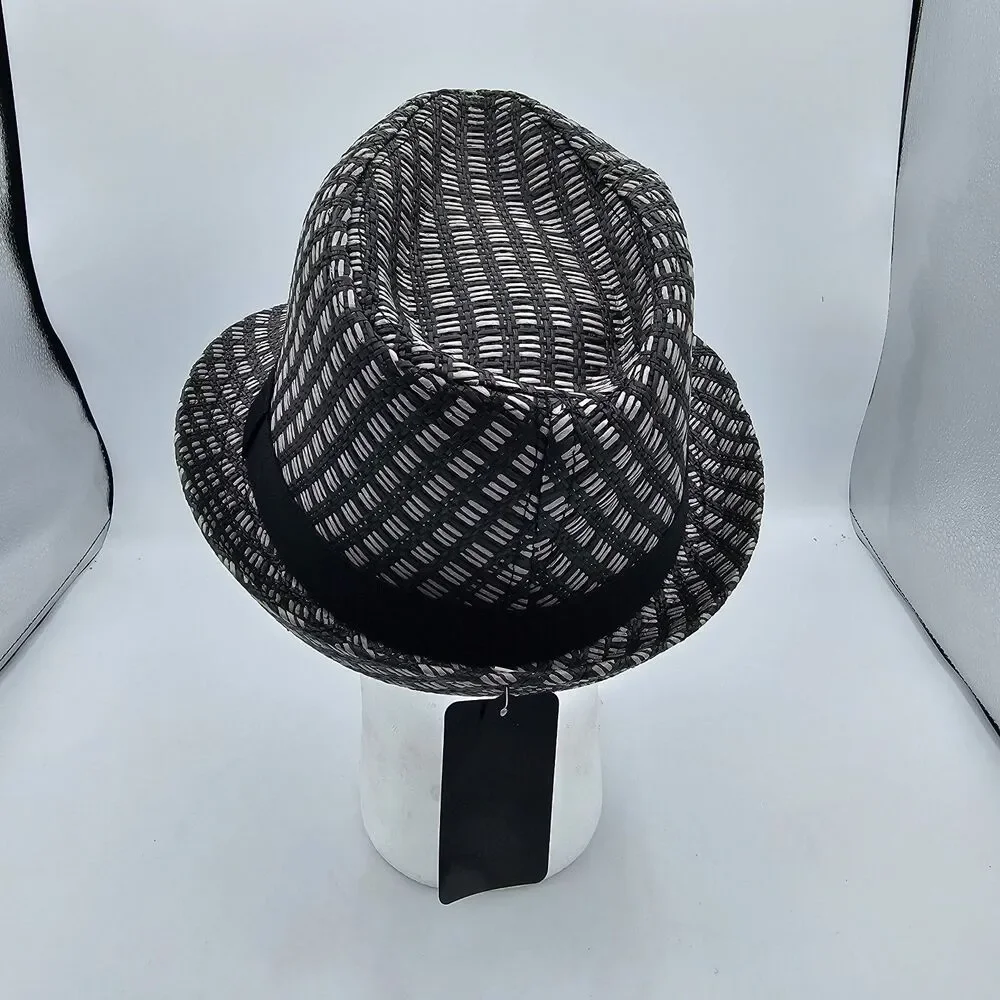 Men’s Milani Hat Designed in Italy 100% Straw Hat Size s/m Black/grey - Picture 3 of 6